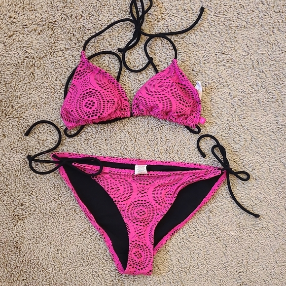 OP Other - OP Pink Black Bikini Set